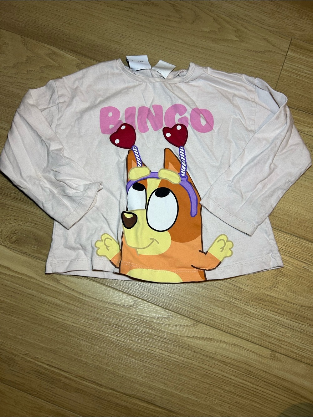 Zara Light Pink Bingo Character Long Sleeve Top